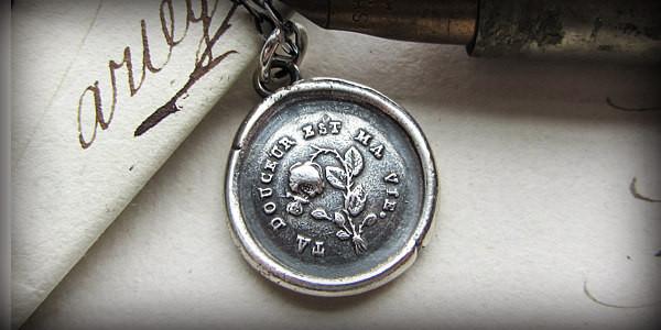 You Sustain Me – Flower & Butterfly Wax Seal Pendant