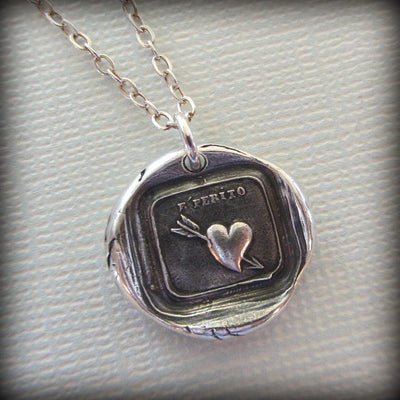 Love Hurts - Heart and Arrow Wax Seal Necklace - Shannon Westmeyer Jewelry - 4