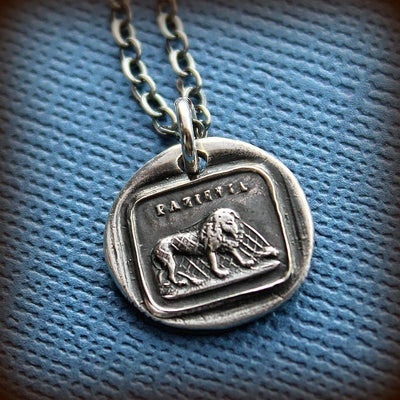 The Lion and the Mouse Aesop Fable Wax Seal Necklace - Patience - Shannon Westmeyer Jewelry - 2