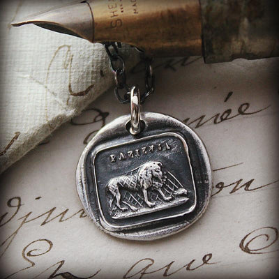 The Lion and the Mouse Aesop Fable Wax Seal Necklace - Patience - Shannon Westmeyer Jewelry - 1