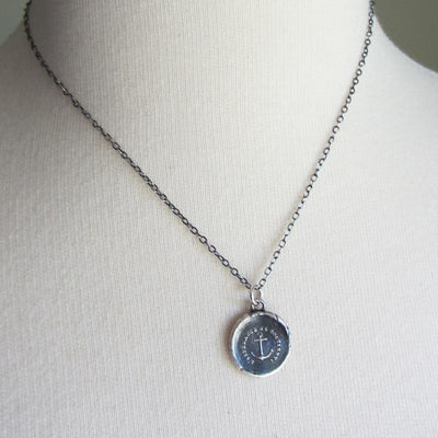 Hope Sustains Me - Anchor Wax Seal Necklace - Shannon Westmeyer Jewelry - 4