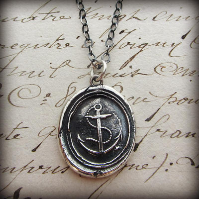 Nautical Anchor Wax Seal Necklace - Shannon Westmeyer Jewelry - 3