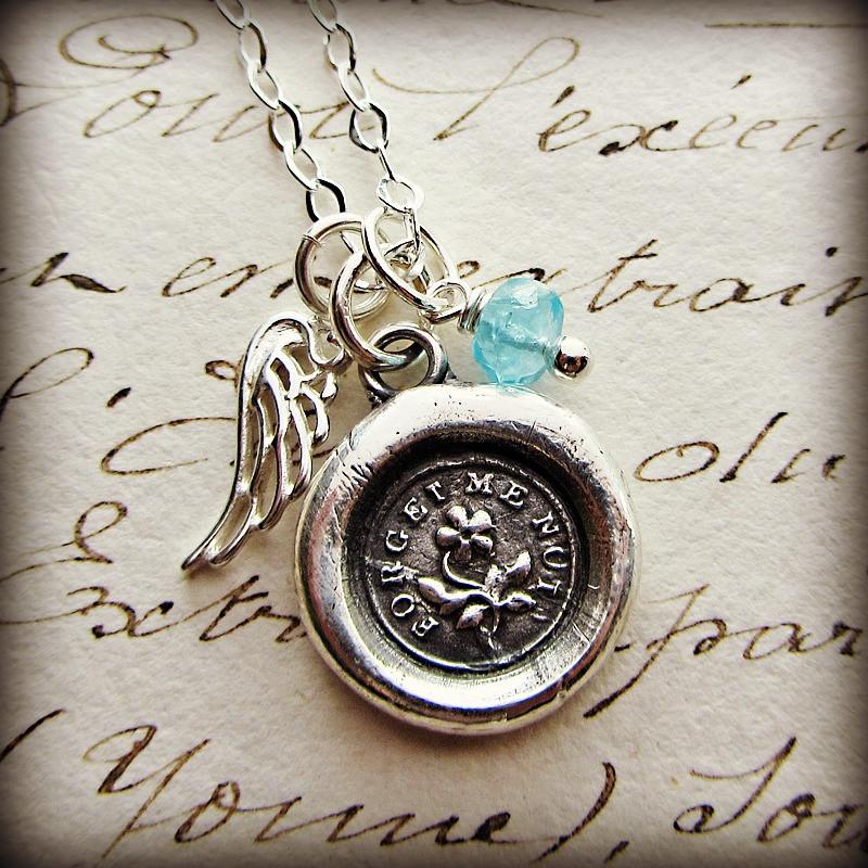 Lost Child Memorial Necklace - Forget Me Not Keepsake - Shannon Westmeyer Jewelry - 1