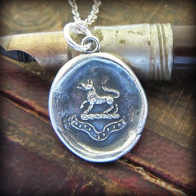 Wolf Wax Seal Pendant Necklace - Valor and Guardianship - Beware of the Wolf - Shannon Westmeyer Jewelry - 4