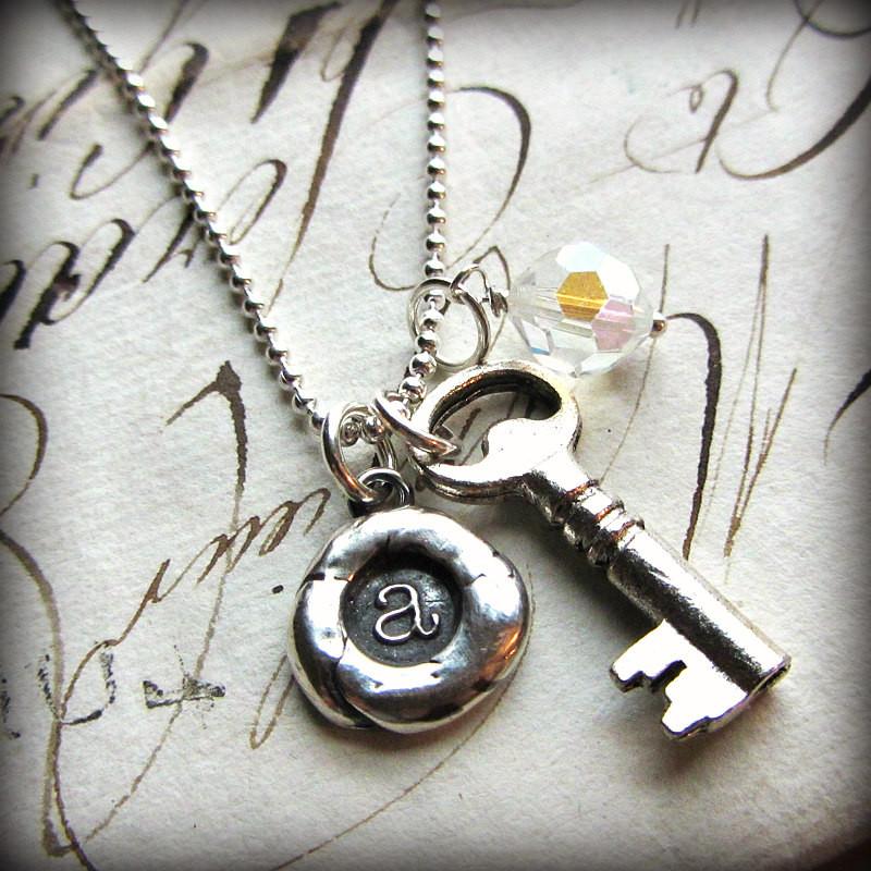The Future is Bright - Personalized Initial Necklace - Vintage Reclaimed Swarovski Crystal - Shannon Westmeyer Jewelry - 1