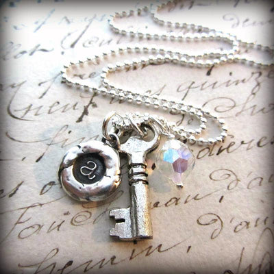 The Future is Bright - Personalized Initial Necklace - Vintage Reclaimed Swarovski Crystal - Shannon Westmeyer Jewelry - 2