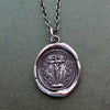 Crucifixion of Christ dark wax seal necklace