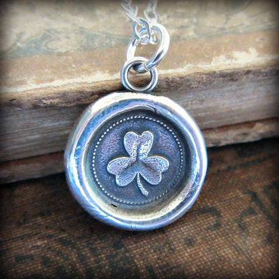 Shamrock Wax Seal Necklace - Faith, Love & Hope - Shannon Westmeyer Jewelry - 2