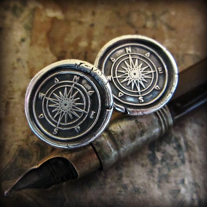 Two Compass Cuff Links 