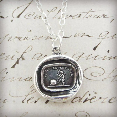 Love Rules the World - Cupid Wax Seal Necklace