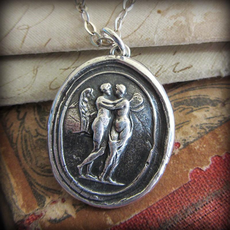 Cupid and Psyche Wax Seal Necklace - Love Overcomes Anything - Shannon Westmeyer Jewelry - 1