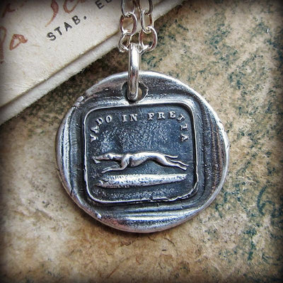 Greyhound Italian Wax Seal - I Go Fast - Shannon Westmeyer Jewelry - 2