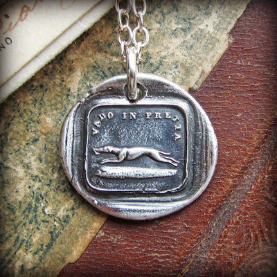 Greyhound Italian Wax Seal - I Go Fast - Shannon Westmeyer Jewelry - 1