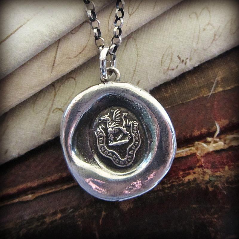 Dragon Heraldic Crest Necklace - Fear the Dragon - Protection - Shannon Westmeyer Jewelry - 1