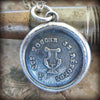 Harp french wax seal with silver chain.