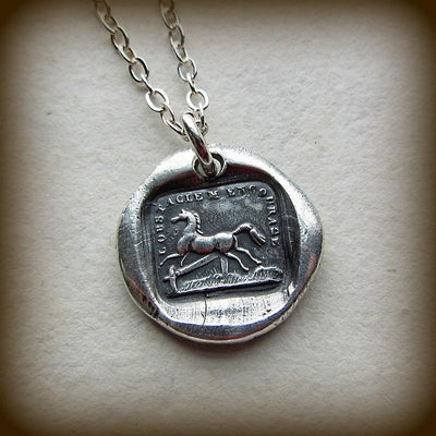 Horse Wax Seal Necklace - I'm Encouraged by Obstacles - Shannon Westmeyer Jewelry - 3