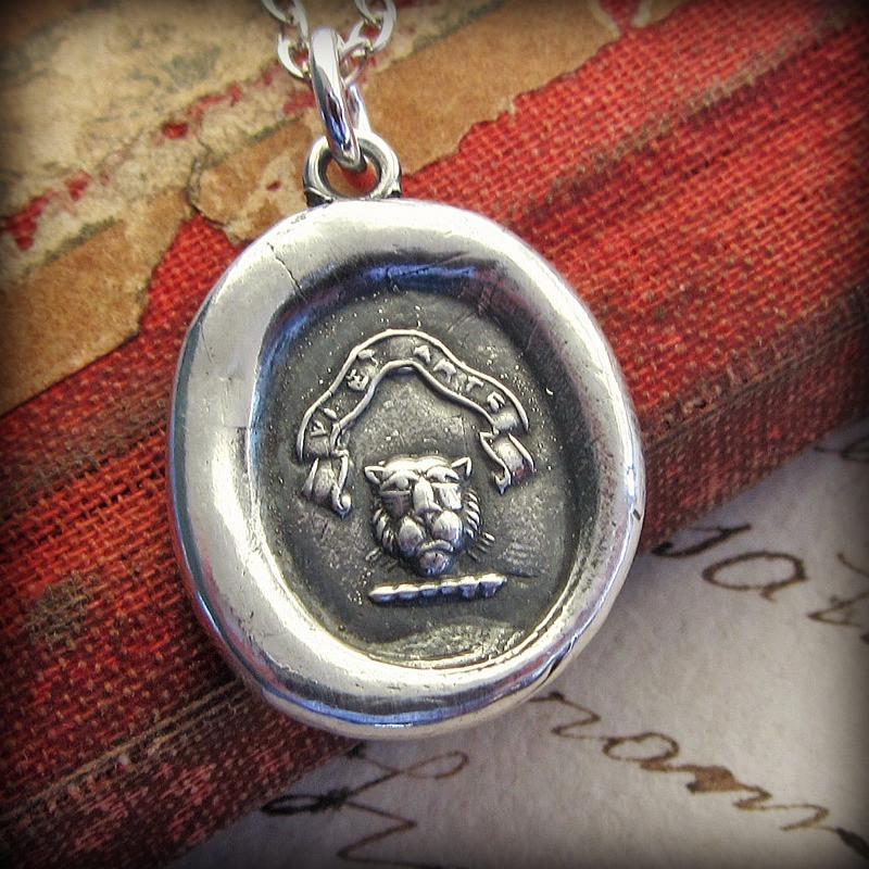 By Strength and Skill - Lion Wax Seal Crest - Strength, Justice and Deathless Courage - Shannon Westmeyer Jewelry - 1