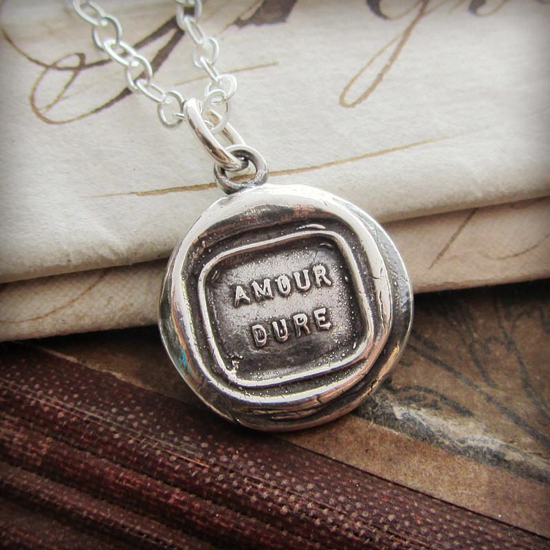 Inspirational Necklace - Love Lasts Wax Seal Necklace