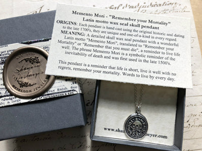 Skull Memento Mori Wax Seal Necklace - Remember Your Mortality