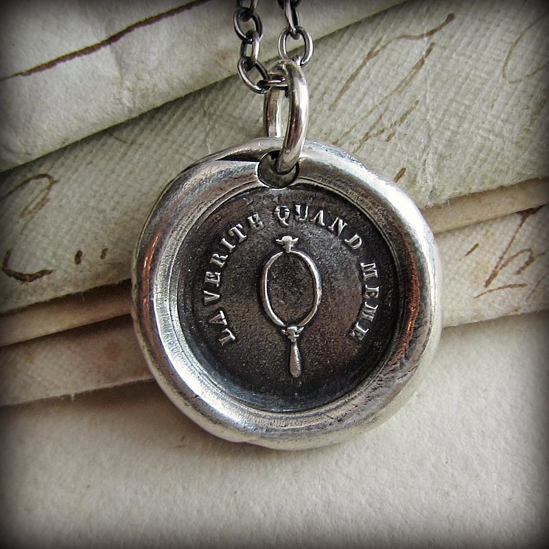 Mirror Wax Seal Necklace - Confident & Self Assured - Shannon Westmeyer Jewelry - 1