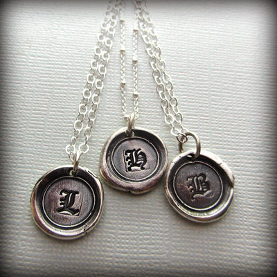 Old English Vintage Wax Seal Initial - Shannon Westmeyer Jewelry - 2