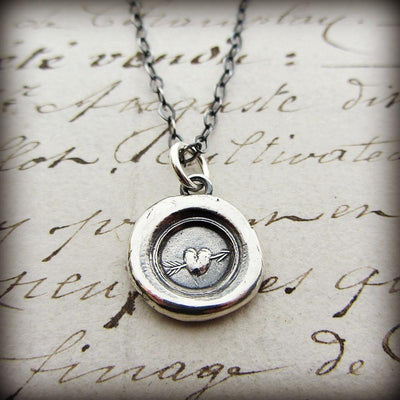 Tiny Heart Wax Seal Necklace - Shannon Westmeyer Jewelry - 2