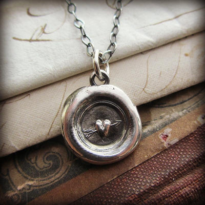 Tiny Heart Wax Seal Necklace - Shannon Westmeyer Jewelry - 3