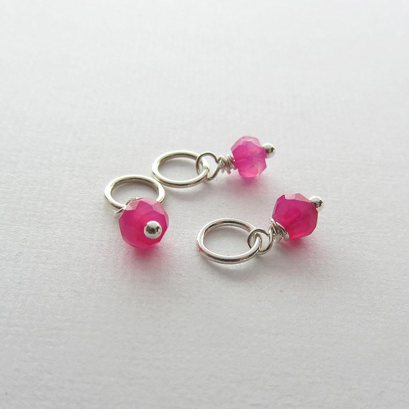 add a stone - Small Hot Pink Chalcedony Stone