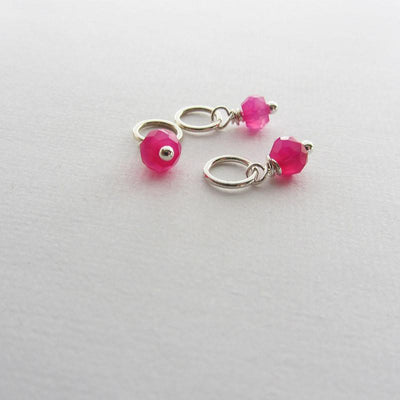 add a stone - Small Hot Pink Chalcedony Stone