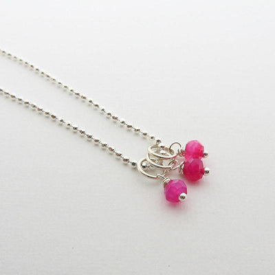 add a stone - Small Hot Pink Chalcedony Stone