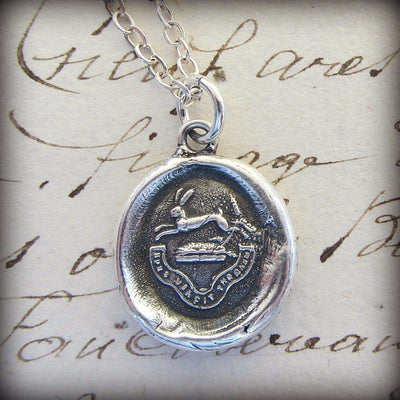 Hope Conquers All - Rabbit Wax Seal Crest Necklace - Hope & Inspiration - Shannon Westmeyer Jewelry - 3