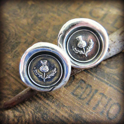 Scottish Thistle Wax Seal Cuff Links - Shannon Westmeyer Jewelry - 4