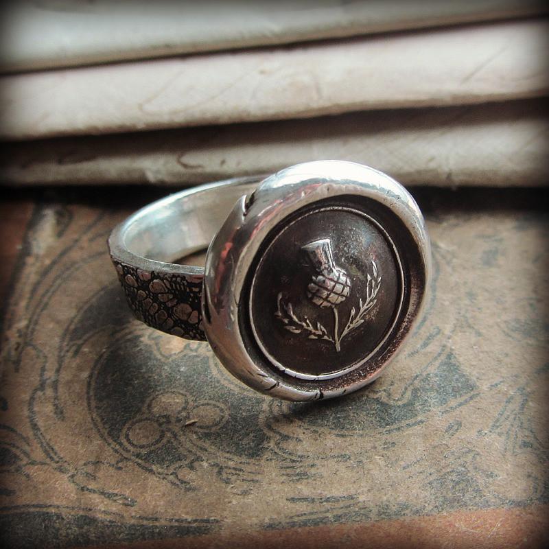 Scottish Thistle Wax Seal Ring - Shannon Westmeyer Jewelry - 1