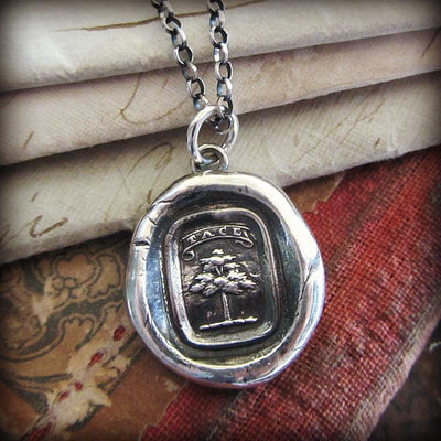 Tree Heraldic Crest Necklace - Strong and Silent - Silence is a Virtue - Shannon Westmeyer Jewelry - 1