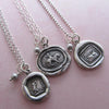 Whimsical Wax Seals with three swarovski silver pearls.