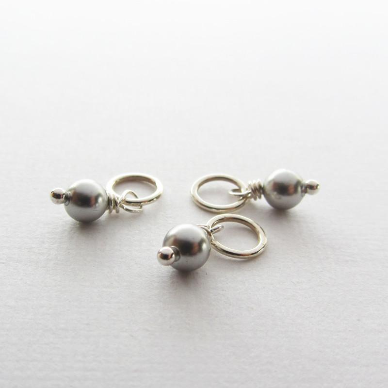 add a stone - Silver Swarovski Pearl Charm