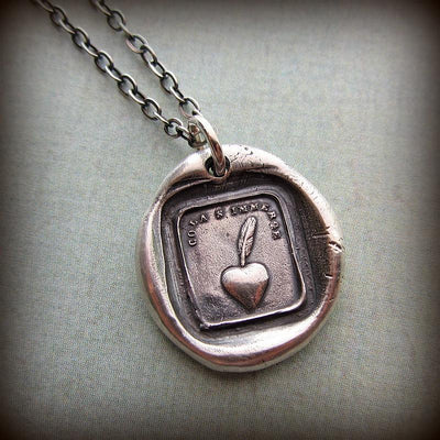 My Heart is Sincere - Heart & Quill Pen - Shannon Westmeyer Jewelry - 2