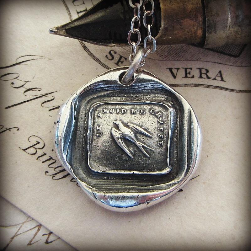 Swallow Wax Seal Necklace - Shannon Westmeyer Jewelry - 1