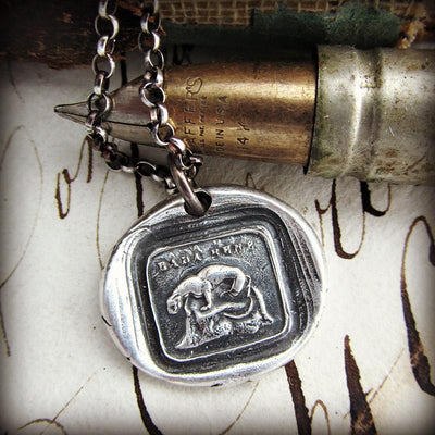 Take Heed Cougar Wax Seal Necklace - watchful and protective - Someone to watch over me - Shannon Westmeyer Jewelry - 3