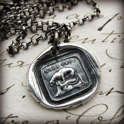 Take Heed Cougar Wax Seal Necklace - watchful and protective - Someone to watch over me - Shannon Westmeyer Jewelry - 2