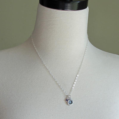 Silver Initial Wax Seal Necklace with Semiprecious Stone - Shannon Westmeyer Jewelry - 4