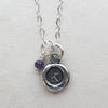 Silver Initial Wax Seal Necklace with Semiprecious Stone - Shannon Westmeyer Jewelry - 3