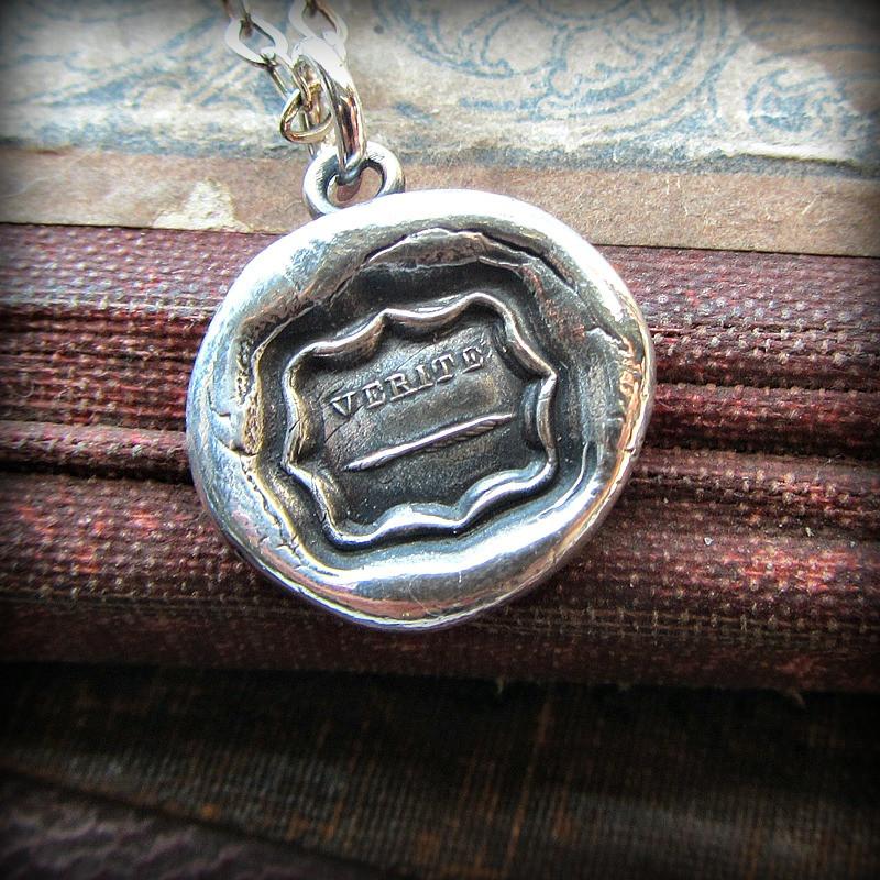 Truth Wax Seal Necklace - I write the truth - Shannon Westmeyer Jewelry - 1