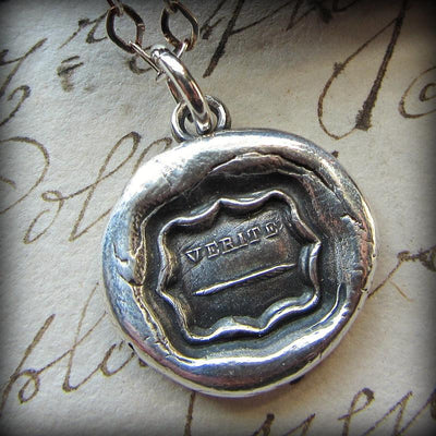 Truth Wax Seal Necklace - I write the truth - Shannon Westmeyer Jewelry - 3