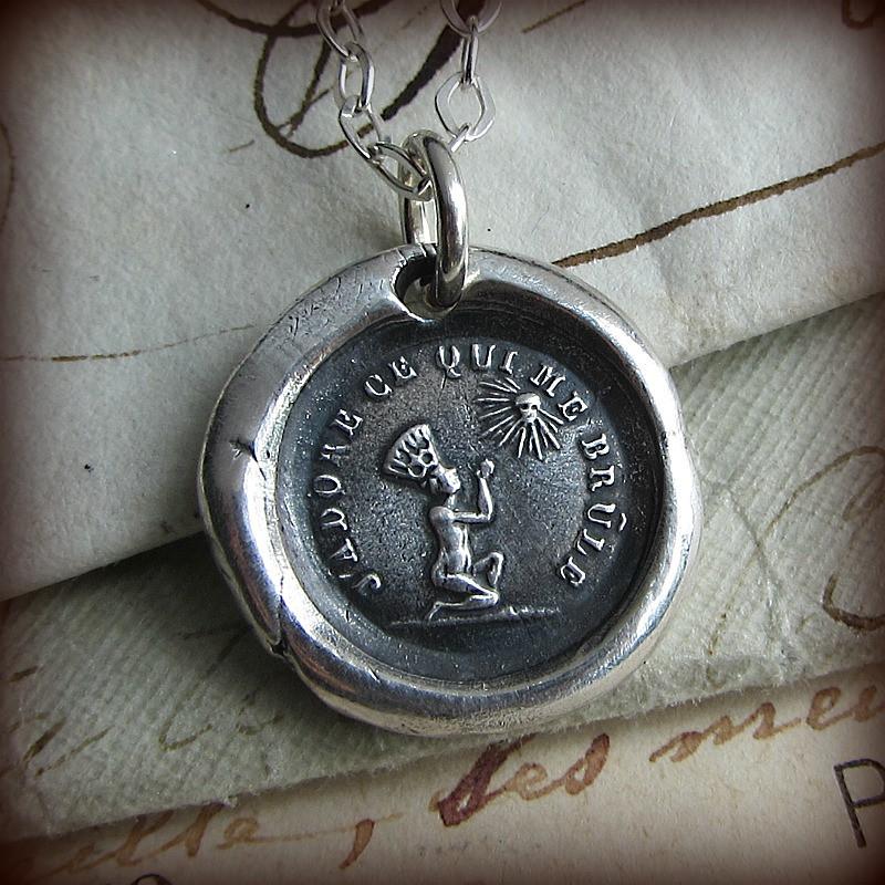 Love is Blind  and Unconditional Love wax seal necklace.