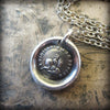 Vigilance Wins Wax Seal Necklace - Rooster atop a Lion - Keep Your Eye On The Prize - Shannon Westmeyer Jewelry - 3