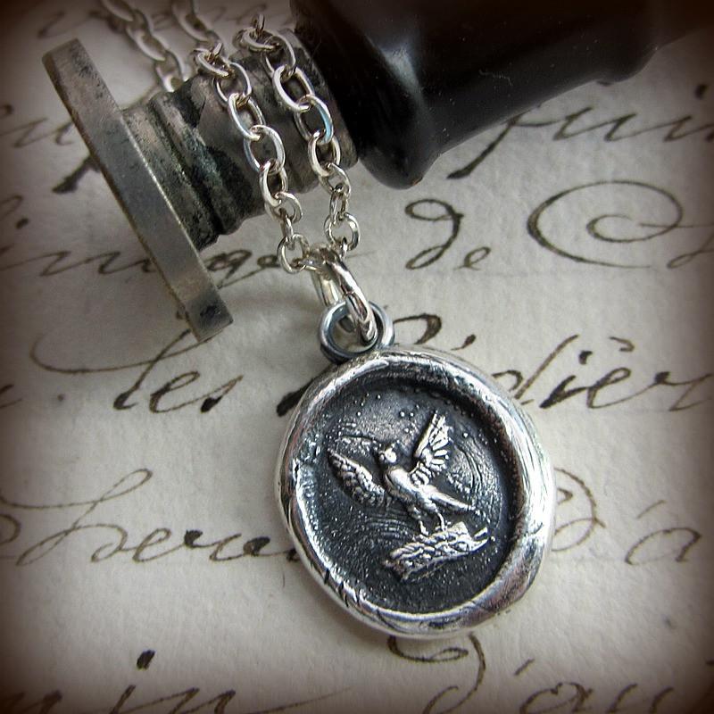 Watchful Protector - Owl Wax Seal Necklace - Shannon Westmeyer Jewelry - 1